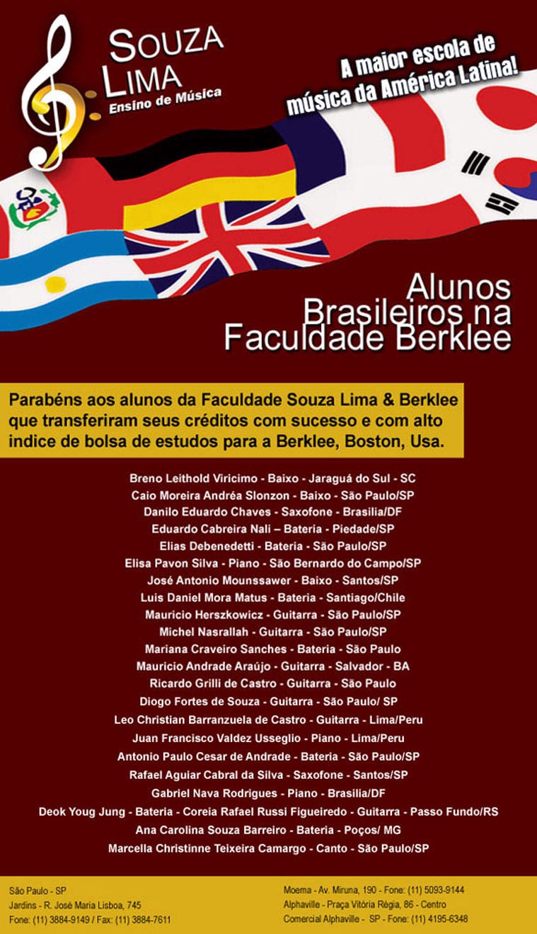 Alunos Brasileiros na Faculdade Berklee